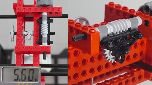 Испытание червячной передачи LEGO с высоким крутящим моментом