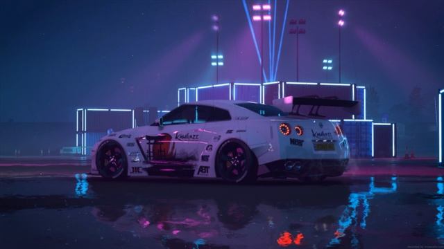 Nissan GT-R R35 Nismo ночью под дождём