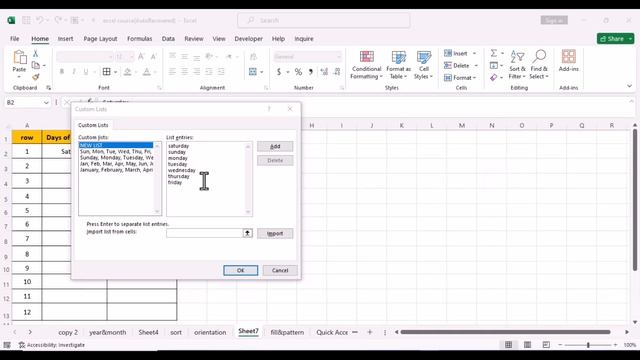 Data Entry and Editing in Excel