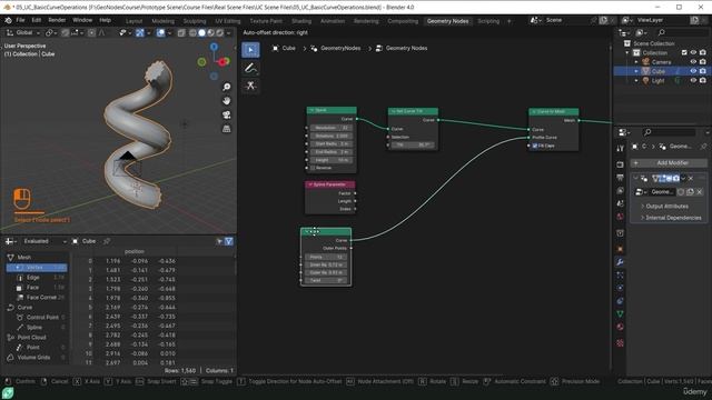 36. More Curve Operations. BLENDER GEOMETRY NODES LEARNING