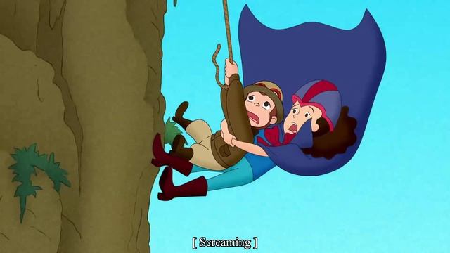 Curious George - 202 - Fearless George (Learn English Language with subtitles)