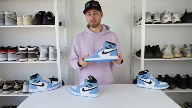 Air jordan 1 high University blue оригинал и копия