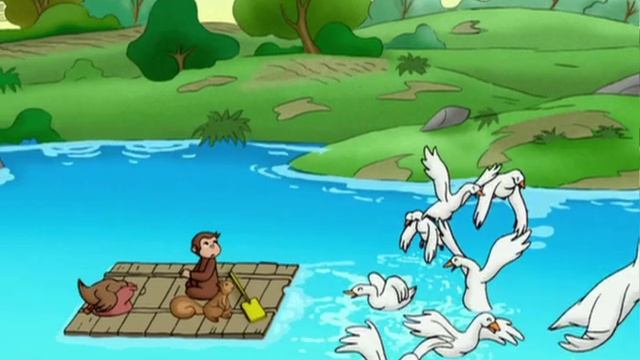 Curious George - 14 - Curious George Goes Up the River (Learn English Language with subtitles)