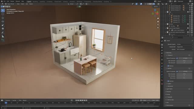 Kitchen in Blender Full Tutorial - 3D Modelling Process