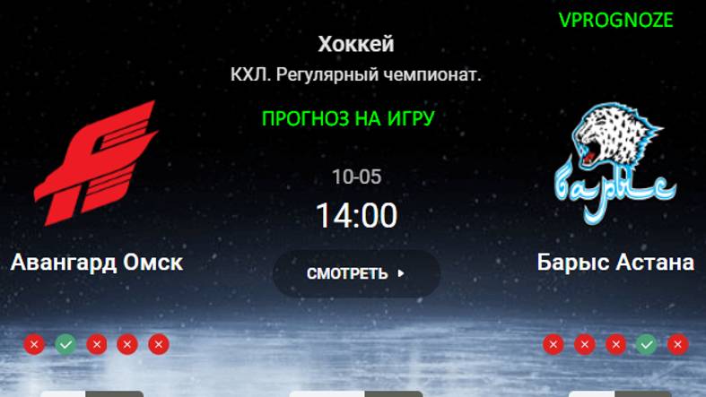 Встреча почти ТОПов Авангард Омск - Барыс Астана прогноз на матч КХЛ 5 октября 2024