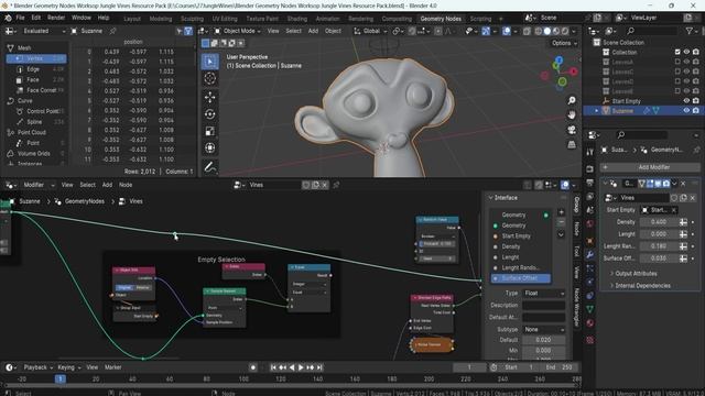 09 - Geometry Node Cleanup and Seed Setup. GEOMETRY NODES JUNGLE VINES in Blender