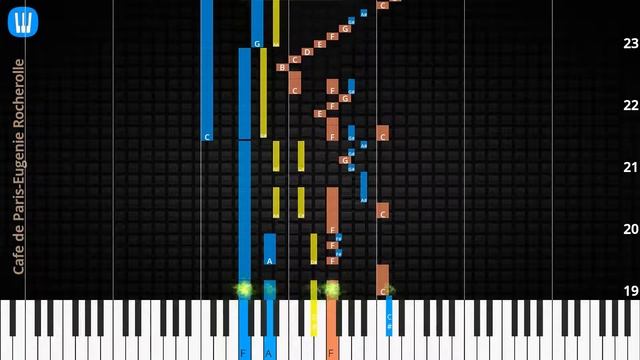 🎹Cafe de Paris, Solo & Chord, Eugenie Rocherolle, Synthesia Piano