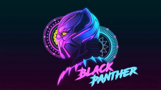 Лого Черная Пантера | Black Panther | Marvels Avengers | Neon | Wakanda - Живые Обои