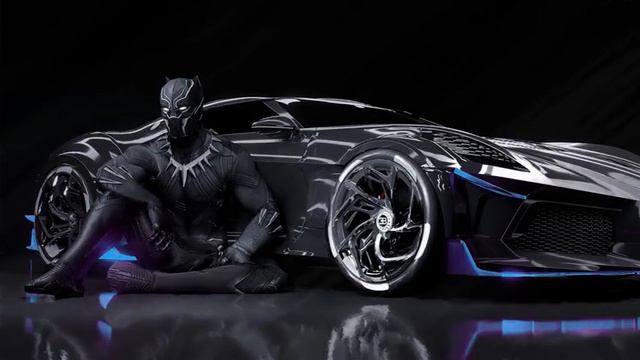 Черная Пантера | Black Panther Bugatti RGB Neon Light - Живые Обои