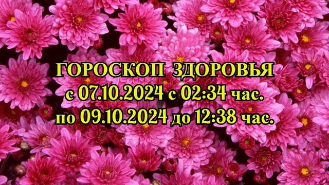 "ГОРОСКОП ЗДОРОВЬЯ с 7 по 9 ОКТЯБРЯ 2024 года!!!"