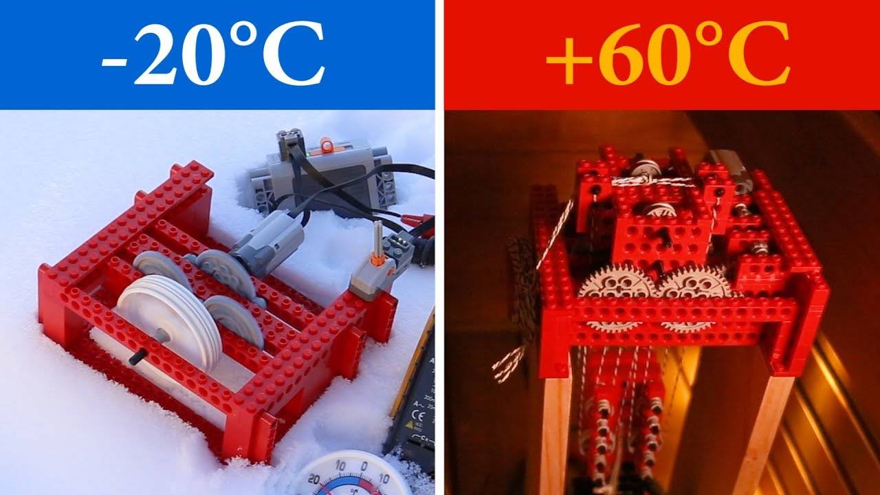 Испытание LEGO в условиях низких и высоких температур