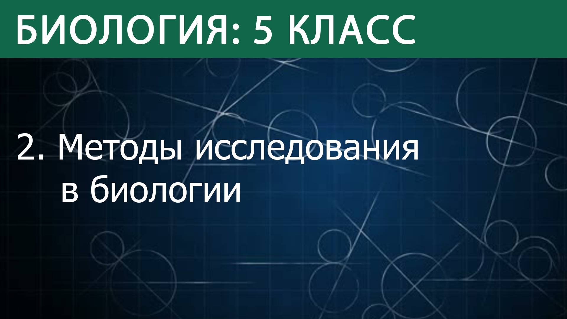 Биология 5 класс: Методы исследования в биологии