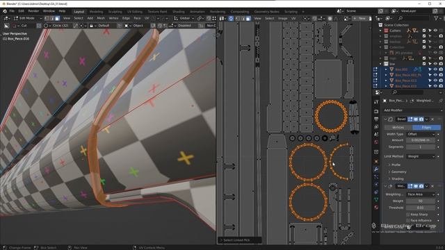 40. Finishing The Unwrap. THE HARD SURFACE GAME ASSET in Blender by Blender Bros