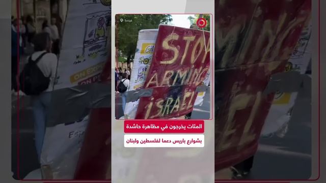 حشد كبير من المتظاهرين الفرنسيين ينددون بالحرب الإسرائيلية على لبنان وفلسطين