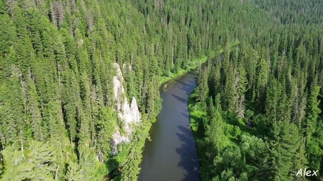 Полёт над таёжным курортом "Горная Саланга", Кузбасс