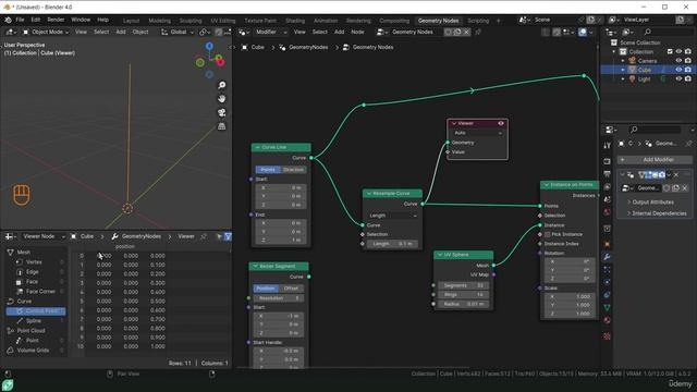 37. Resample Curve Node. BLENDER GEOMETRY NODES LEARNING