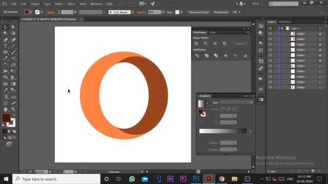 Logo Series - #4 How to Design Opera Mini Logo in Adobe Illustrator 2020