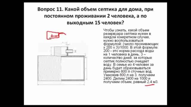 Расчет объема септика для дома. Размеры септика для частного дома