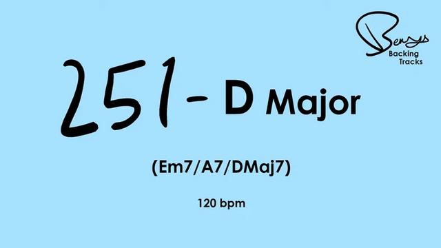 251 D Major Jazz Backing Track - 120 bpm