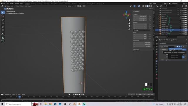 48 - Shower Hand. CREATING A MODERN HOUSE in Blender