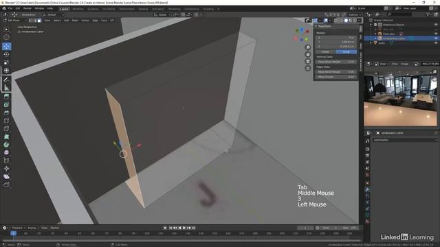 10. Creating the openings for the doors. ARCHITECTURAL VISUALIZATION in Blender Substance Painter