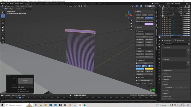 65 - Placing Portals and Blinds. CREATING A MODERN HOUSE in Blender