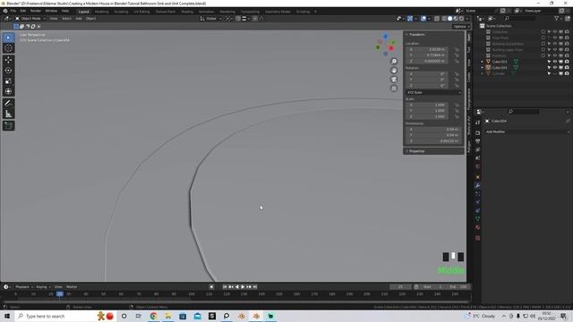 35 - Modeling Bathroom Sink. CREATING A MODERN HOUSE in Blender