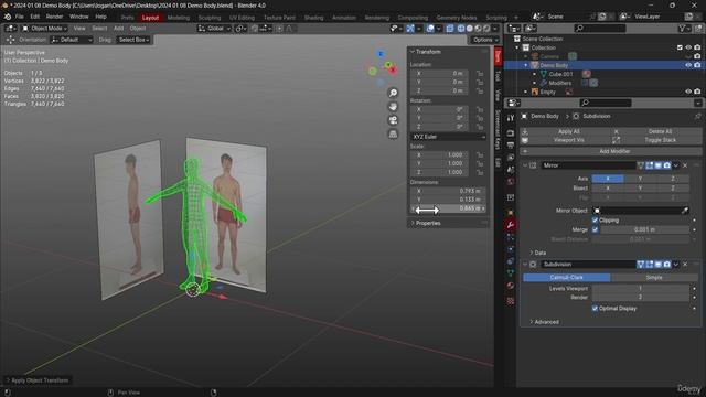 42. male Body 8. BLENDER EDIT MODE for BEGINNERS