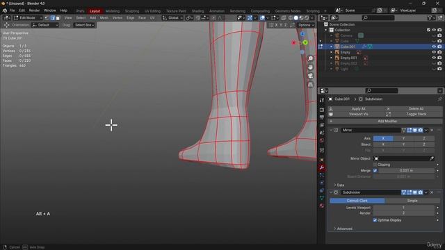 26. Female Body 5 Append the Foot. BLENDER EDIT MODE for BEGINNERS