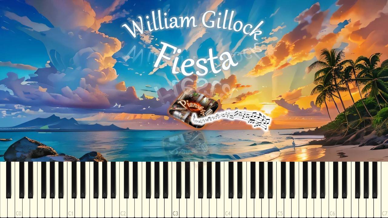 Уильям Гиллок - Фиеста / William Gillock Fiesta (piano tutorial) [НОТЫ + MIDI]