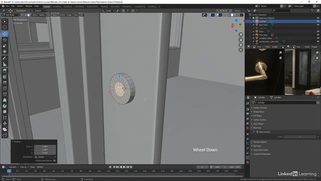 19. Creating the door handle. ARCHITECTURAL VISUALIZATION in Blender Substance Painter