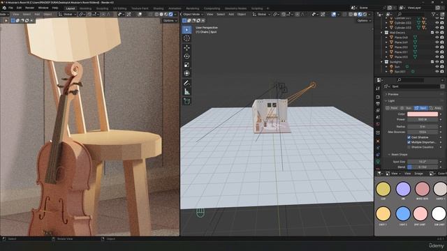 33. Lighting - pt3. ISOMETRIC SCENE в Blender видео уроки