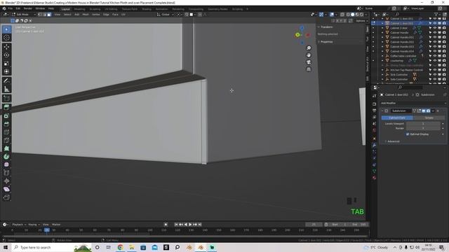 30 - Plinth and Oven Placement. CREATING A MODERN HOUSE in Blender