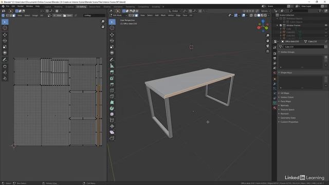 68. UV mapping the office desks. ARCHITECTURAL VISUALIZATION in Blender Substance Painter