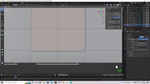 25 - Sink Countertop Placement. CREATING A MODERN HOUSE in Blender