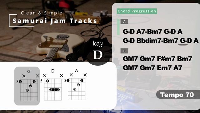 Smooth Pop Groove Guitar Backing Track in D major