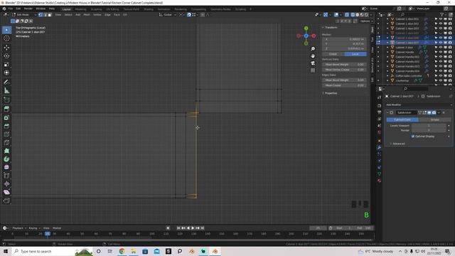 31 - Modeling Corner Cabinets. CREATING A MODERN HOUSE in Blender