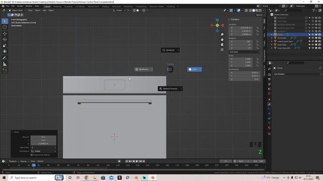 29 - Modeling Oven Control Panel. CREATING A MODERN HOUSE in Blender