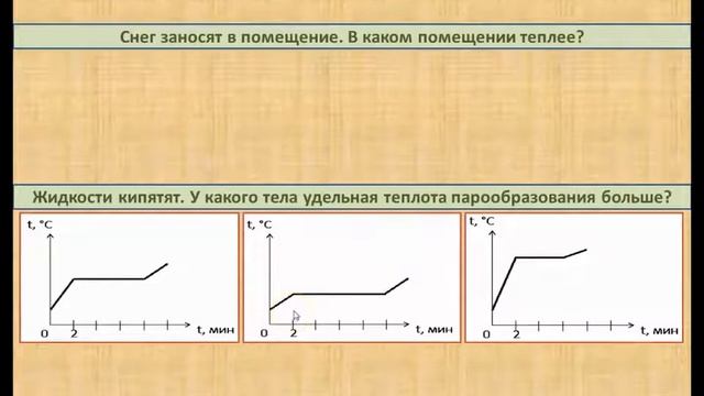 Задание по фазовым переходам (кипение/конденсация и плавление/отвердевание)