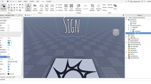 как зделать текст в роблокс студио