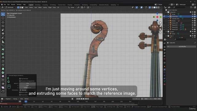 11. Modelling the Viola - pt2. ISOMETRIC SCENE в Blender видео уроки