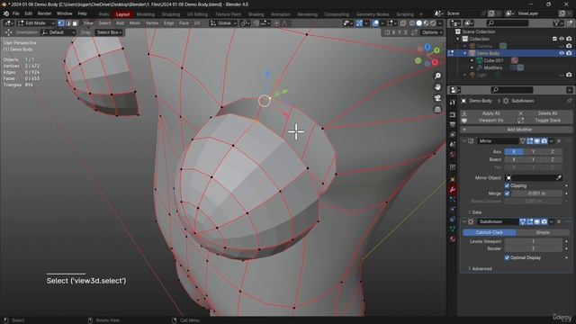 30. Female Body 9. BLENDER EDIT MODE for BEGINNERS