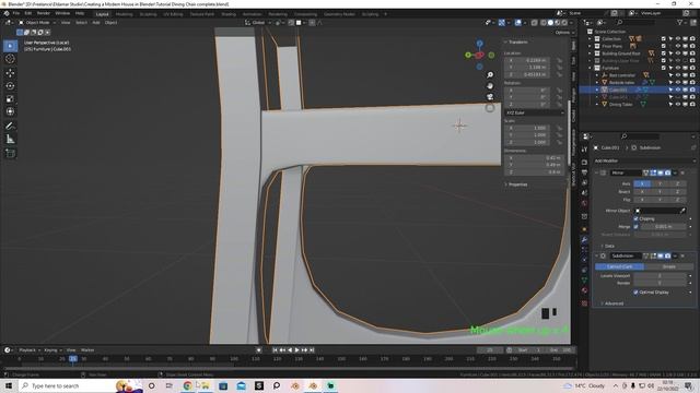 11 - Modeling Dining Chair Pt2. CREATING A MODERN HOUSE in Blender