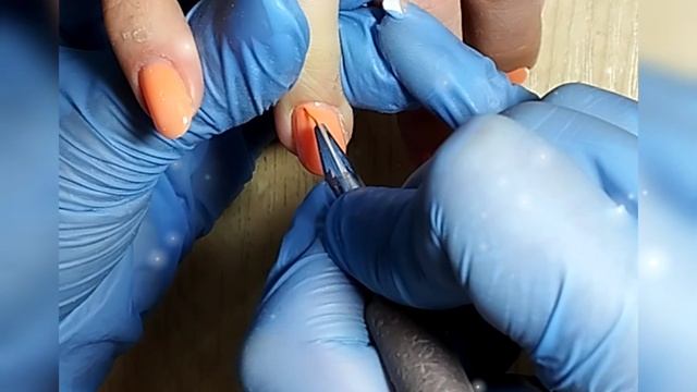 Рисуем лису пошагово 🦊Отслойка на весь ноготь🙋💅#маникюр#мастерманикюра#правскаямария#nails