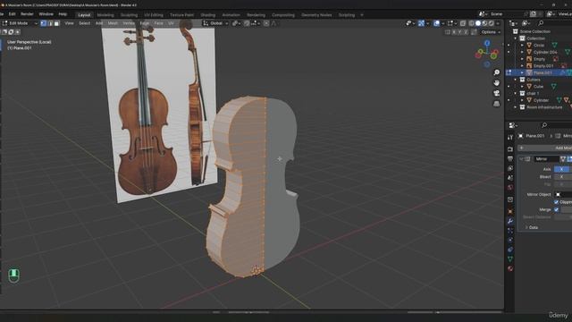 10. Modelling the Viola - pt1. ISOMETRIC SCENE в Blender видео уроки