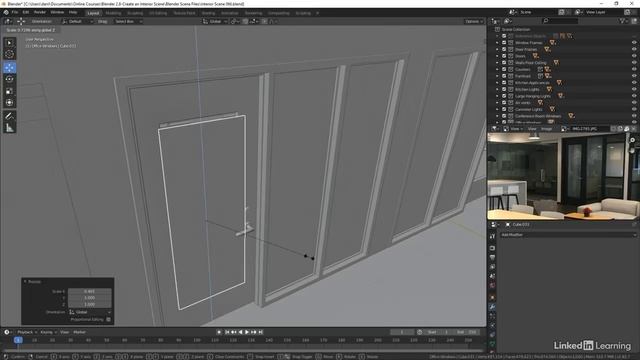 67. Adding the glass for the offices. ARCHITECTURAL VISUALIZATION in Blender Substance Painter