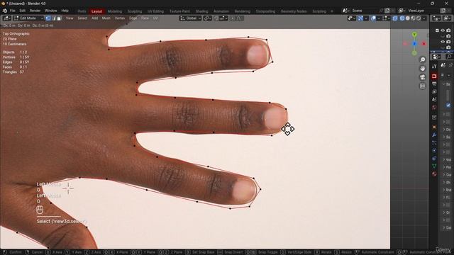 16. Plane Hand 2. BLENDER EDIT MODE for BEGINNERS