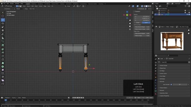 035. Completing the End Table in BLENDER Victorian Room