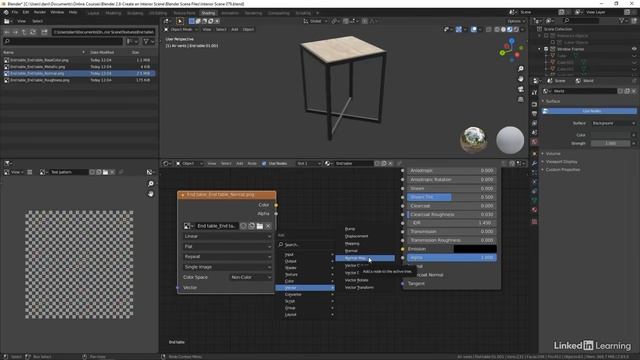 80. Finishing the end table and beginning the chair. ARCHITECTURAL VISUALIZATION in Blender Substanc