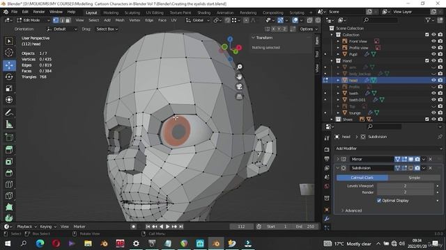 2.16. Creating the eyelids